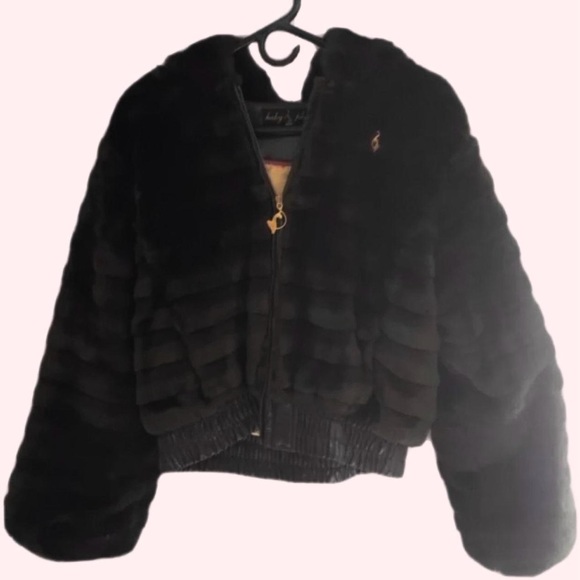 Vintage Y2K Baby Phat Dark Brown & Gold Fur Cropped Teddy with Bell Sleeves! - Picture 4 of 9